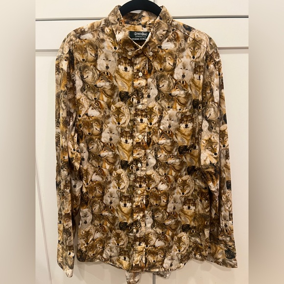 GITMAN BROS. VINTAGE X OPENING CEREMONY *RARE* WOLF SHIRT, SIZE L. - Picture 1 of 8
